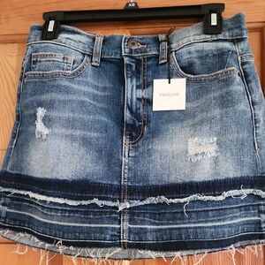 Blue Distressed Mini Skirt for Casual Nights